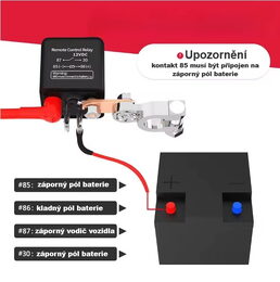 Relé pro spínání baterie 12V/120A, dálkové ovládání