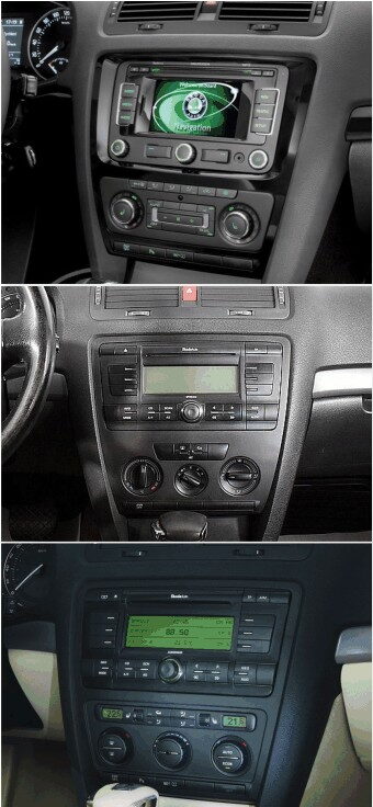 Redukce pro 10" autorádio Škoda Octavia 2008-2013, stříbrná