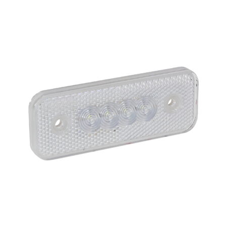 Přední obrysové světlo LED, bílý obdélník, 12V, ECE