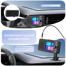 Multifunkční FM + DAB přijímač / Bluetooth HF + přehrávač / micro SD / FM modulátor / akum