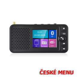 Multifunkční FM + DAB přijímač / Bluetooth HF + přehrávač / micro SD / FM modulátor / akum