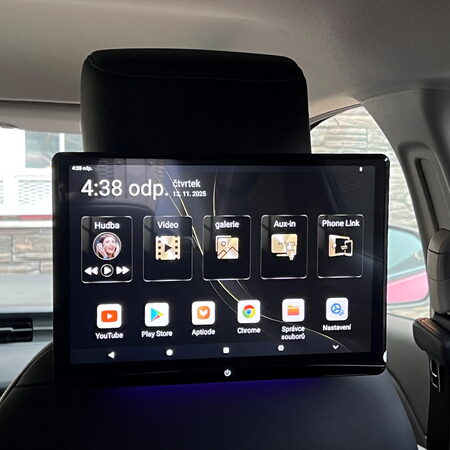 LCD monitor 12,4" OS Android/USB/SD/HDMI in/out/Bluetooth s držákem na opěrku