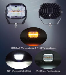 LED světlo obdélníkové bílé/oranžové/poziční, 80W, 150x115mm, ECE R65