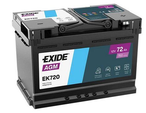Autobaterie EXIDE START-STOP AGM, 72Ah, 12V, EK720