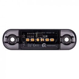 LED poziční světlo oranžové 84x24x11mm 6LED 12/24V ECE R10 R148