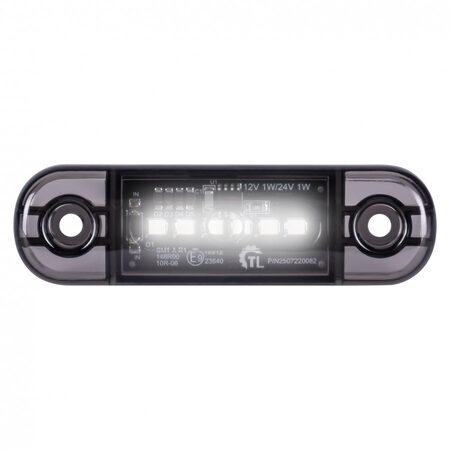 LED poziční světlo bílé 84x24x11mm 6LED 12/24V ECE R10 R148