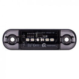 LED poziční světlo bílé 84x24x11mm 6LED 12/24V ECE R10 R148