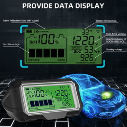 Monitoring baterie CARCLEVER s displejem 12V