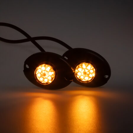 2x PROFI výstražné LED světlo vnější oranžové, 12-24V, ECE R65