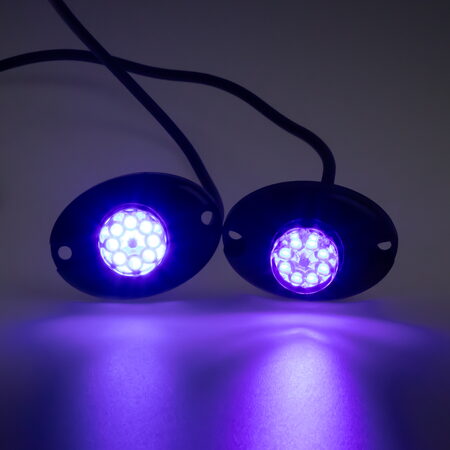 2x PROFI výstražné LED světlo vnější modré, 12-24V, ECE R10