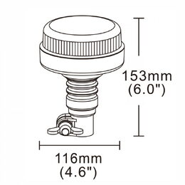 PROFI LED maják na držák, 12-24V, 12x3W oranžový, ECE R65