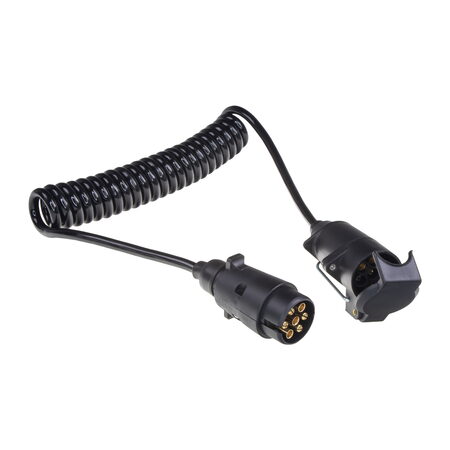 Prodlužovací kabel 2,3 m spirálový, 1x zástrčka, 1x zásuvka 7pin 12V