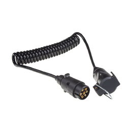 Prodlužovací kabel 2,3 m spirálový, 1x zástrčka, 1x zásuvka 7pin 12V