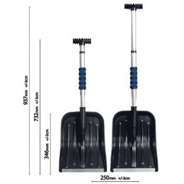 Lopata na sníh s pěnovou rukojetí - skládací 94 cm