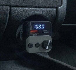 Bluetooth/FM modulátor bezdrátový, 12/24V, 1x USB, 1x USB-C