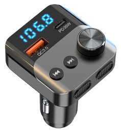 Bluetooth/FM modulátor bezdrátový, 12/24V, 1x USB, 1x USB-C