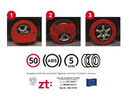 Textilní sněhové řetězy 3D L EN16662-1 Önorm - 2 ks