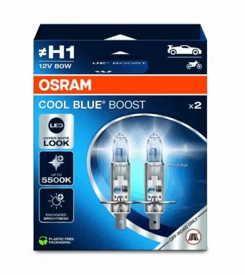 Autožárovky Osram Cool Blue Boost H1 12V 80W P14,5s - (2ks)