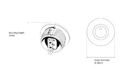 Spínač kolébkový kulatý 20A červená LED