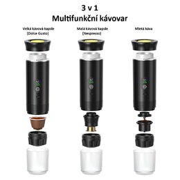 Cestovní kávovar Carclever na espresso 3v1