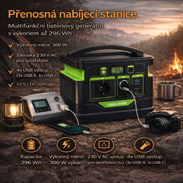 Nabíjecí stanice CARCLEVER - powerbanka, 296 Wh, AC-300W