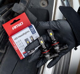 LED autožárovky F25 PRO BLACK H8 H9 H11 H16 bílá Canbus, 12/24V, 68W, 7646 lm - 2 ks