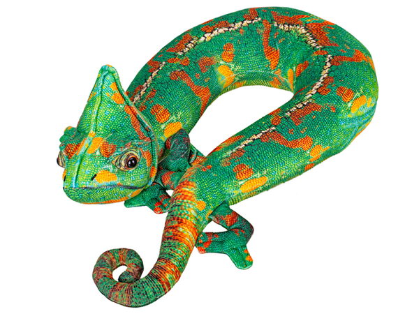 Cestovní polštářek i nákrčník - Chameleon plyšový 50cm