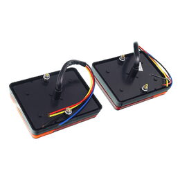 Sdružená zadní LED světla obdélníkové levé/pravé 120x95x23mm 3-dílné 12/24V - 2ks