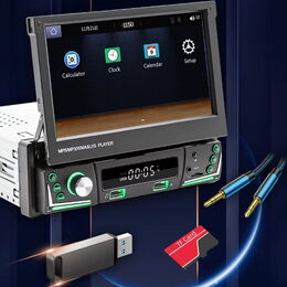 1DIN autorádio s výsuvným 7" LCD / 2x USB / Bluetooth / CarPlay / AndroidAuto / Mirrorlink