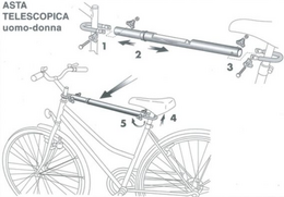 Adaptér horní rámové trubky PERUZZO, 45-75cm, černý
