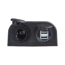 Dvojitá zásuvka s panelem 1x CL + 2x nabíječka USB voděodolná