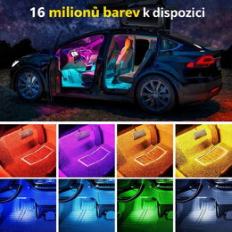LED podsvětlení vnitřní/vnější RGB 12V, IR, 4 pásky
