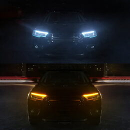 LED pásek, dynamické blinkry oranžová / poziční světla bílá, 45 cm