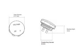 Digitální voltmetr 5-48V bílý