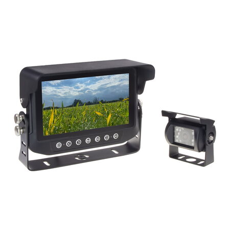 AHD set Monitor 7" prachotěsný/voděodolný/nárazu odolný, 2x4PIN vstup + kamera + 15m kabel
