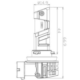 LED H11 bílá, 9-18V, 2700LM, homologace R37