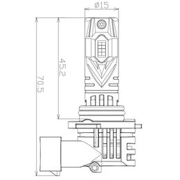 LED HB3 bílá, 9-18V, 7500LM