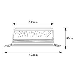 LED maják, 12-24V, 12x LED oranžový, magnet, ECE R65 R10 - 150x55mm