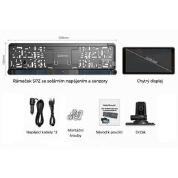 SET bezdrátový digitální kamerový systém + 2 senzory v SPZ se solárním napájením a monitor