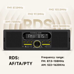 1DIN autorádio Bluetooth/USB/USB-C/AUX, s vestavěnými reproduktory