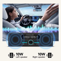 1DIN autorádio Bluetooth/USB/USB-C/AUX, s vestavěnými reproduktory