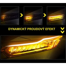 LED pásek, dynamické blinkry oranžová / poziční světla bílá, 60 cm