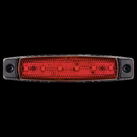 LED poziční světlo červené 96x20x16mm 6LED 12/24V ECE R10 R148