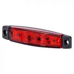 LED poziční světlo červené 96x20x16mm 6LED 12/24V ECE R10 R148