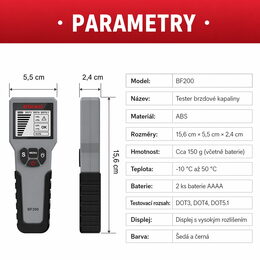 Profesionální tester brzdové kapaliny s LCD