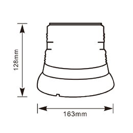 LED maják oranžový 12/24V 40LED magnet, ECE R10 128x163mm