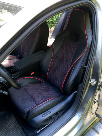 Autopotahy ŠKODA OCTAVIA IV SPORTLINE, RS, od r. 2020, AUTHENTIC LEATHER CARO červené