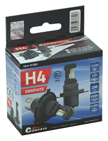 Žárovka LED CSP chip GRAPHITE 12V H4 2ks