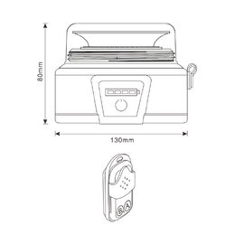 AKU LED maják oranžový, dálkové ovládání, 12-24V/230V, 45x LED magnet, ECE R10 R65