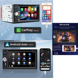 2DIN autorádio s 6,2" LCD / DVD / USB / Bluetooth / CarPlay / AndroidAuto / Mirrorlink